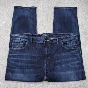 Silver Jeans Mens 44x30 Blue Grayson Relaxed Fit Straight Leg Dark Wash 5-Pocket